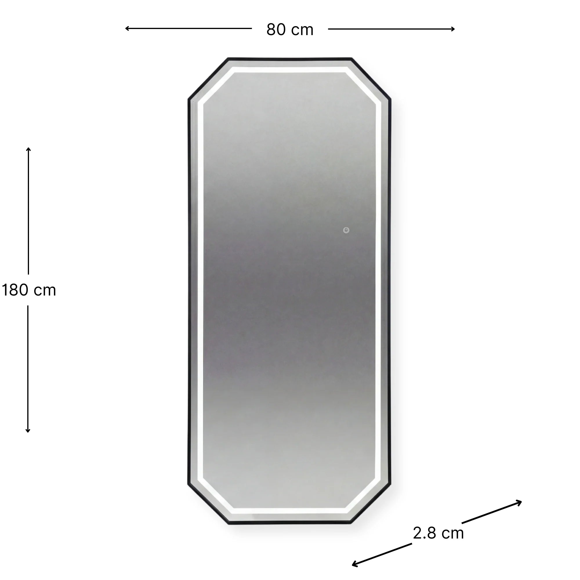 Salon Mirror Sofia - 180x80cm - Black