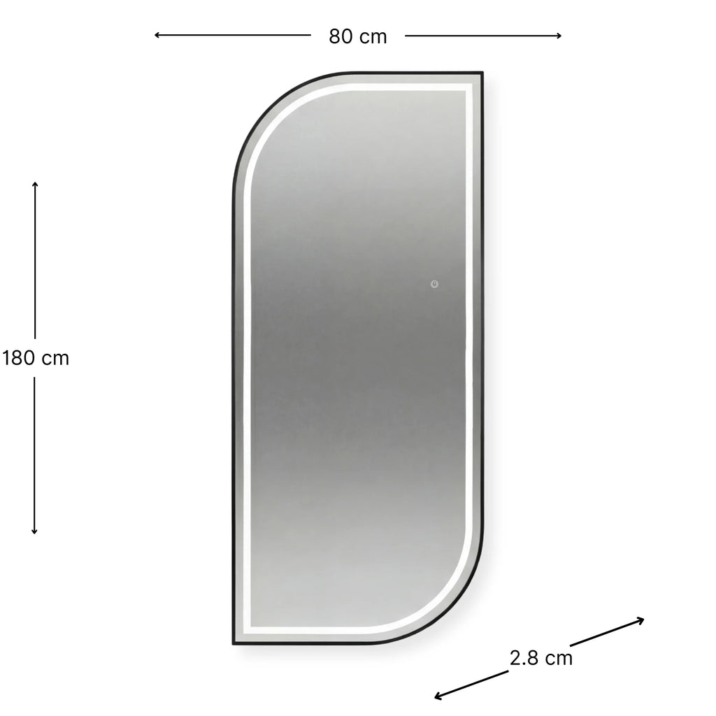 Salon Mirror Stockholm - 180x80cm - Black