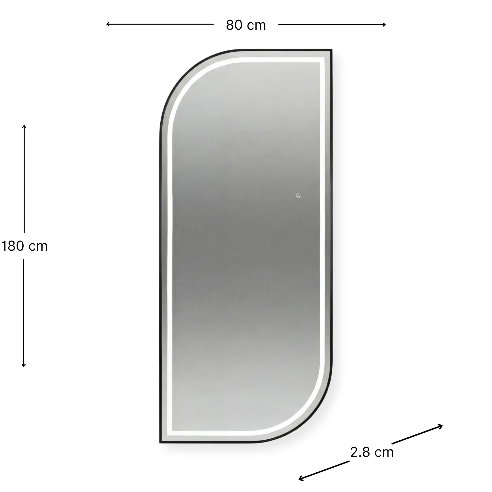 Salon Mirror Stockholm - 180x80cm - Black