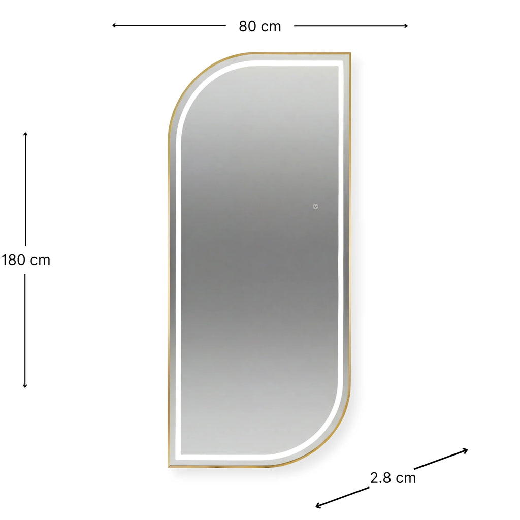 Salon Mirror Stockholm - 180x80cm - Gold