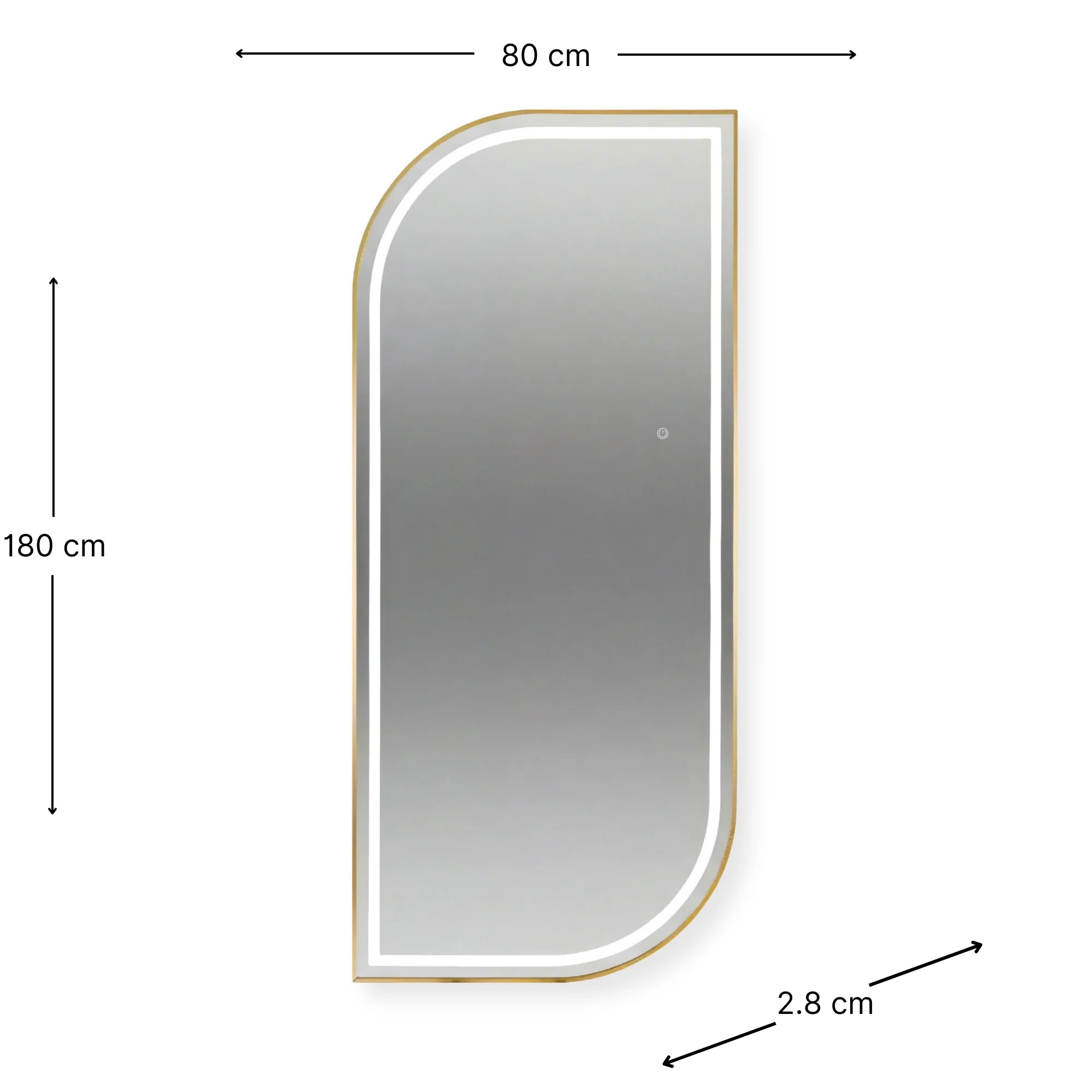 Salon Mirror Stockholm - 180x80cm - Gold