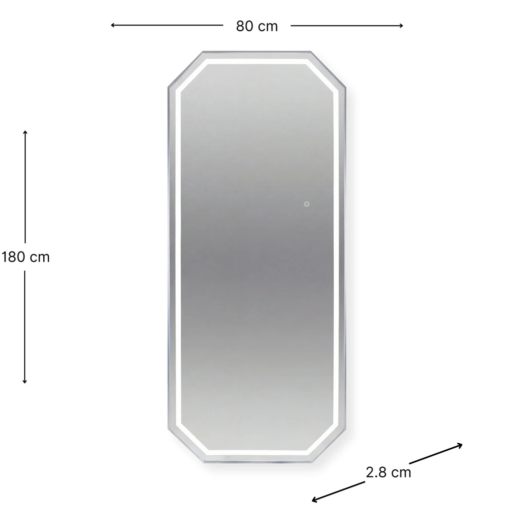 Salon Mirror Sofia - 180x80cm - Silver