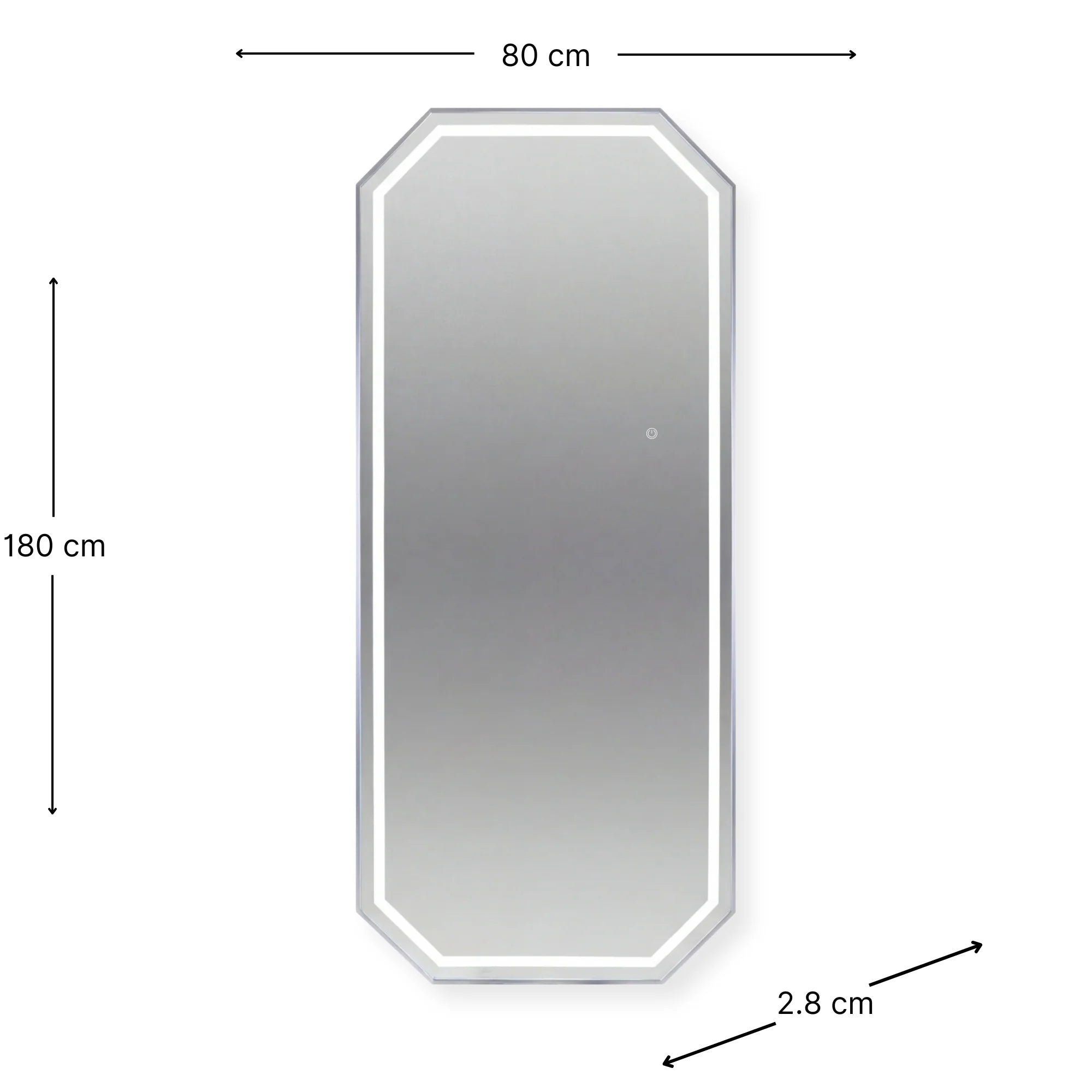 Salon Mirror Sofia - 180x80cm - Silver