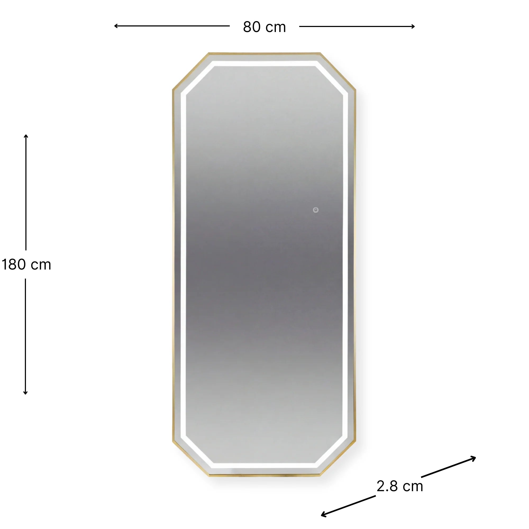 Salon Mirror Sofia - 180x80cm - Gold