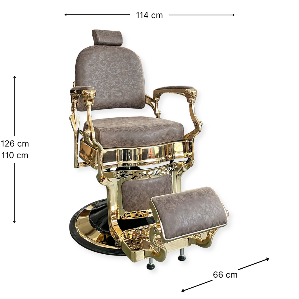 Master Barber Chair Gold Brown