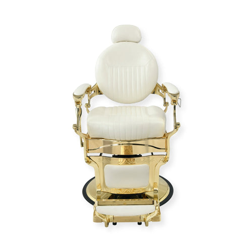 DeltaPro - Barber Chair - DBC006 - Monarch - White/Gold