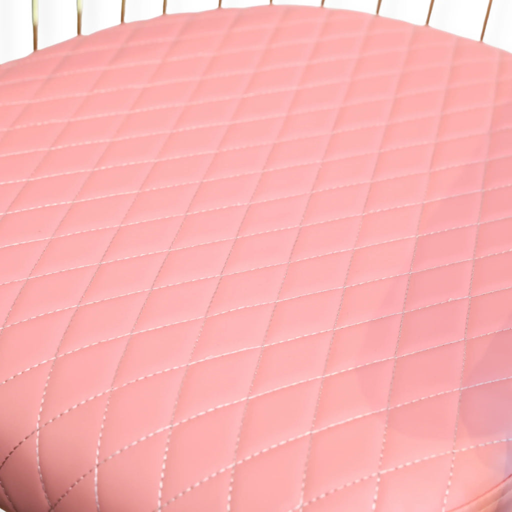 Salon Chair Luxe - Silver/Pink