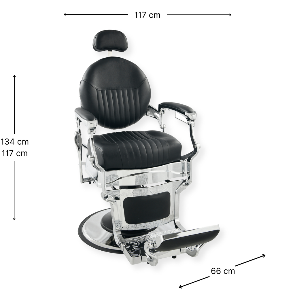 DeltaPro - Barber Chair - DBC006 - Monarch - Silver/Black