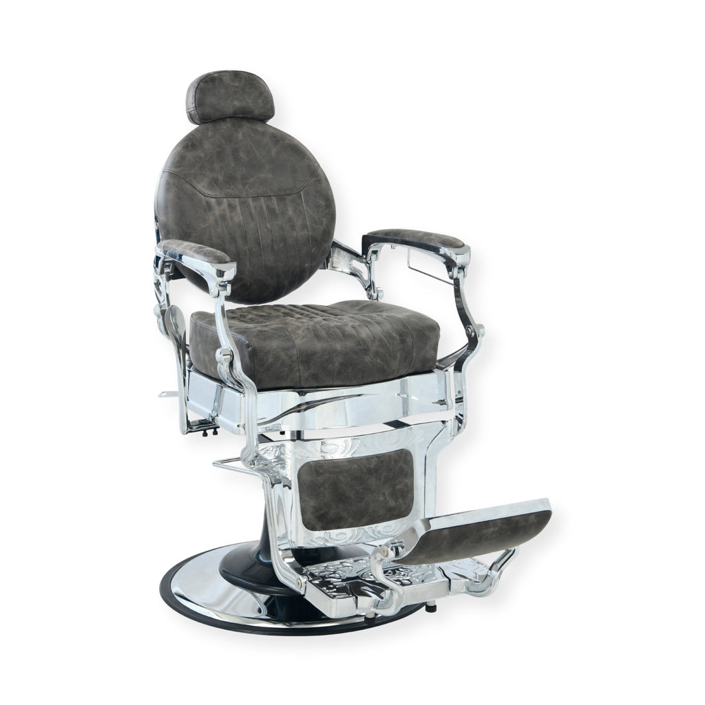 DeltaPro - Barber Chair - DBC006 - Monarch - Silver/Brown
