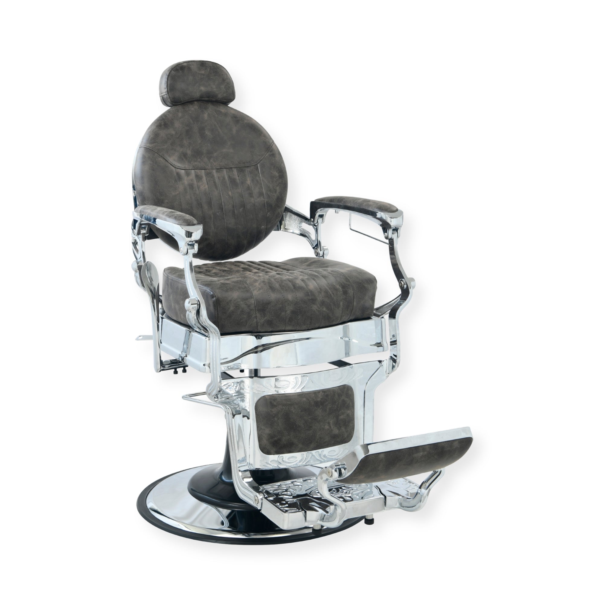DeltaPro - Barber Chair - DBC006 - Monarch - Silver/Brown