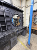 Mirror Station with Lamp Brown