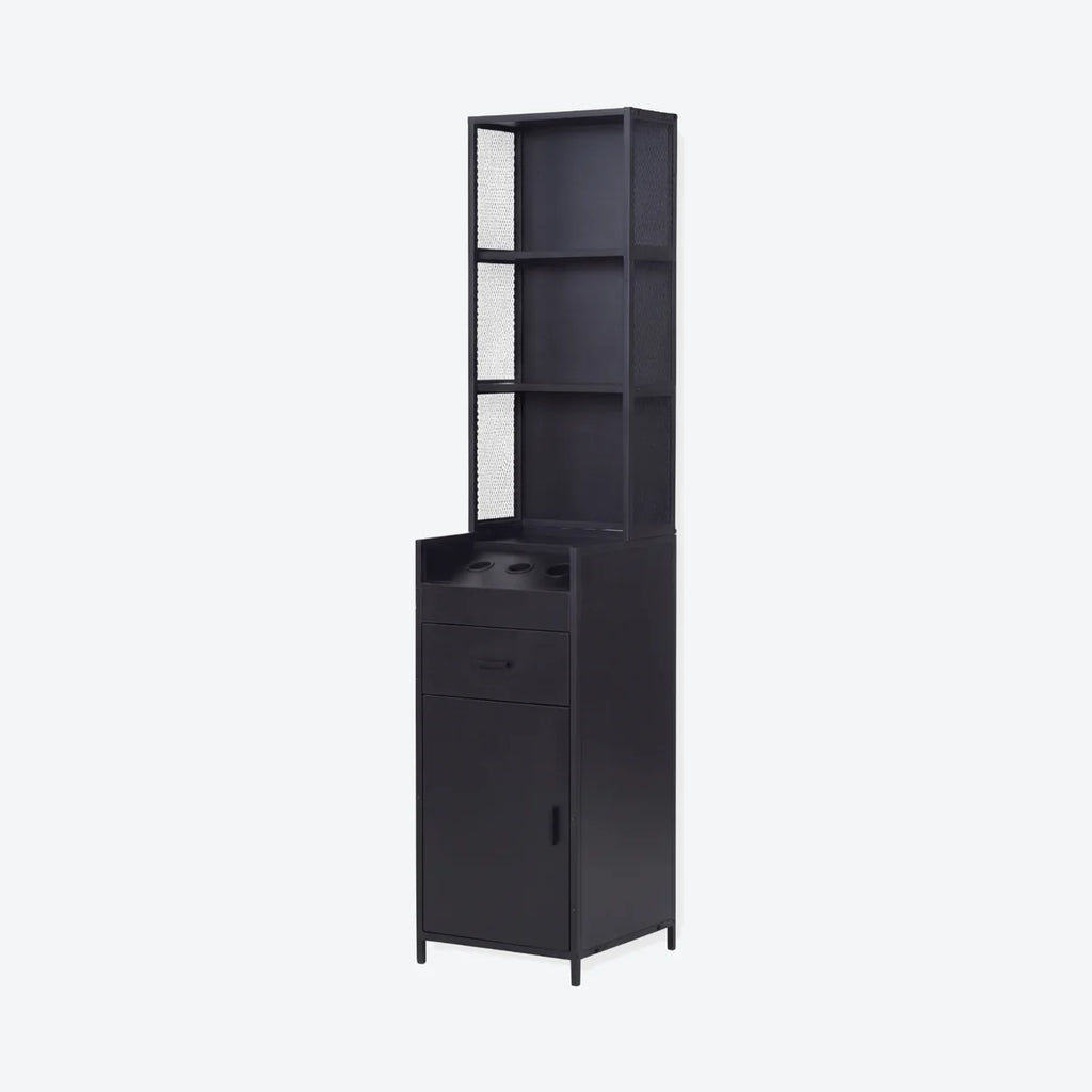 Narrow Display Cabinet - London - Black