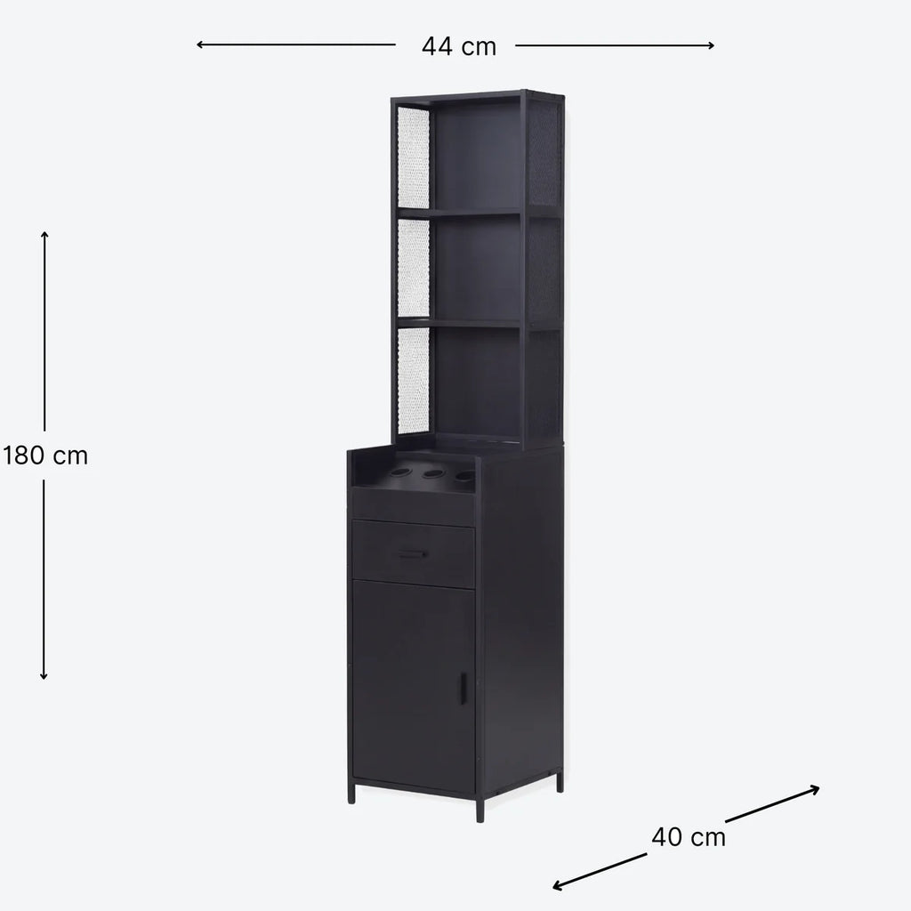 Narrow Display Cabinet - London - Black