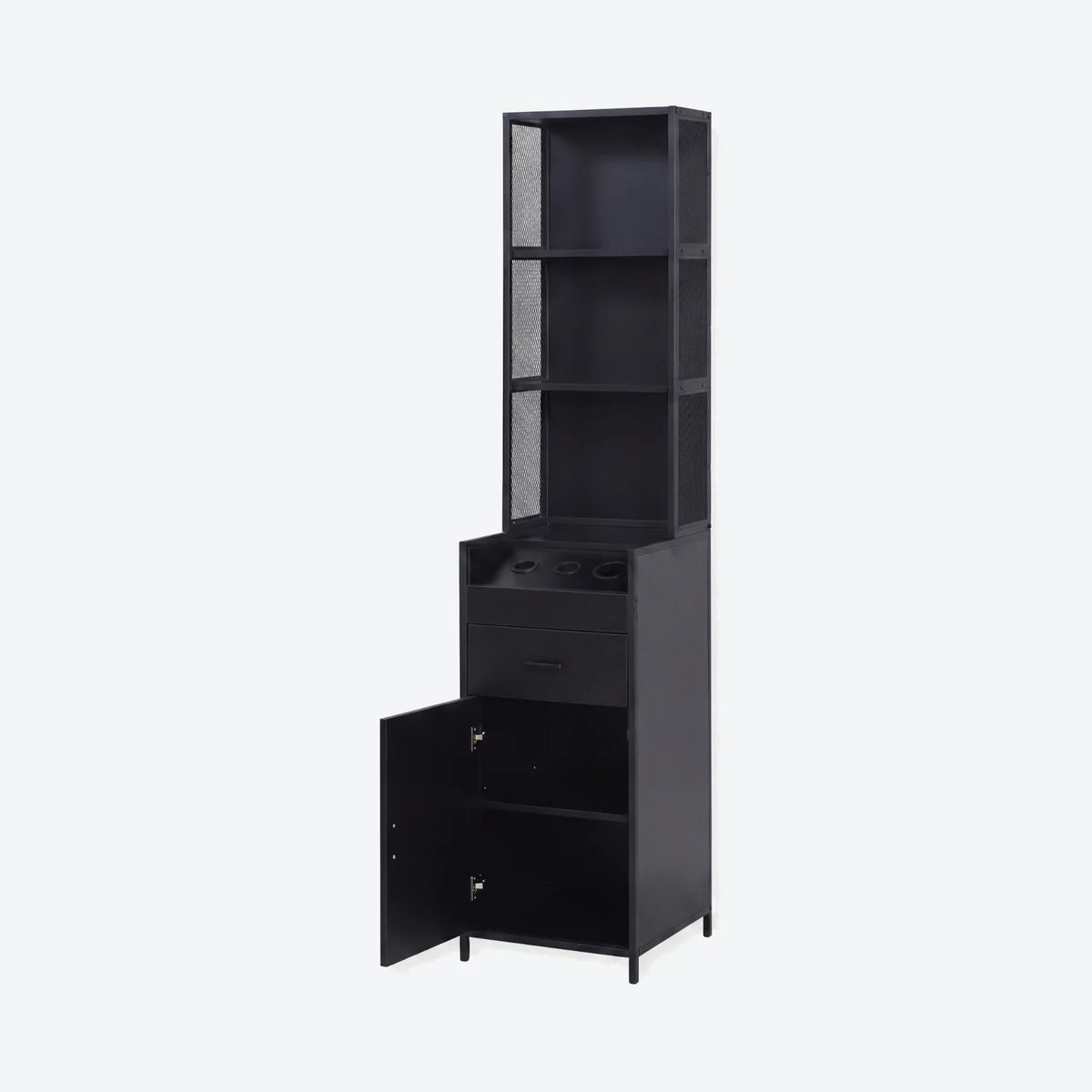 Narrow Display Cabinet - London - Black