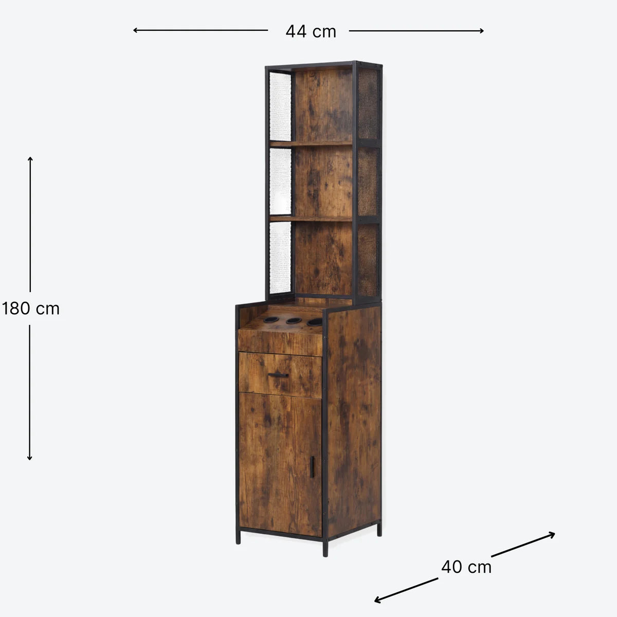 Narrow Display Cabinet - London - Brown