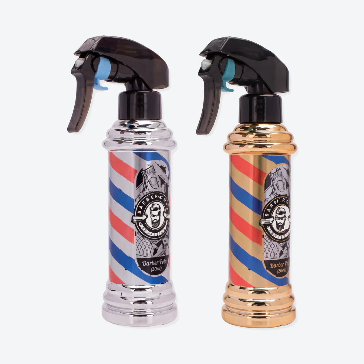 Spray Bottle Set Barberpole Gold and Silver